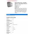 thumbnail image 2 of Right Door Mirror Glass - Compatible with 2017 - 2018 Land Rover Discovery, 2 of 2
