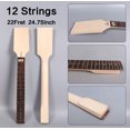 thumbnail image 2 of 12String 22 Fret Guitar Neck Maple Rosewood Fretboard Wide Paddle Head Dot Inlay, 2 of 8