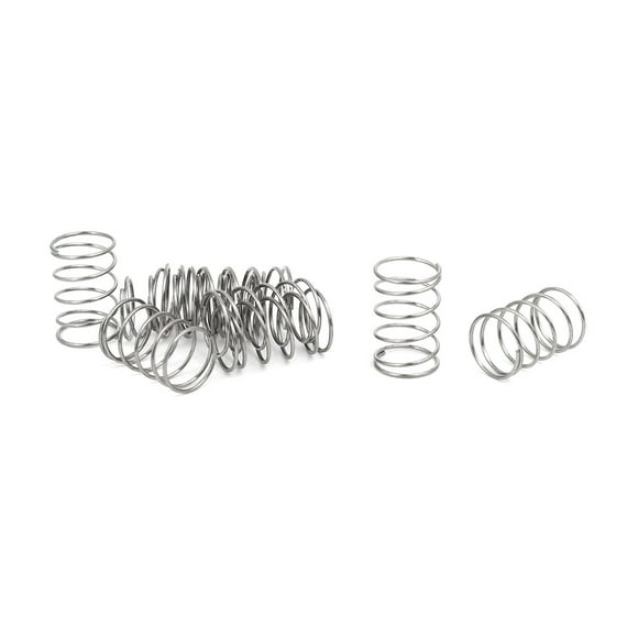 Unique Bargains 0.6mmx10mmx15mm 304 Stainless Steel Compression Springs Silver Tone 10pcs