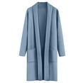 thumbnail image 4 of Patlollav Womens Fall And Winter Straight Cardigan Button Pocket Coat, 4 of 7
