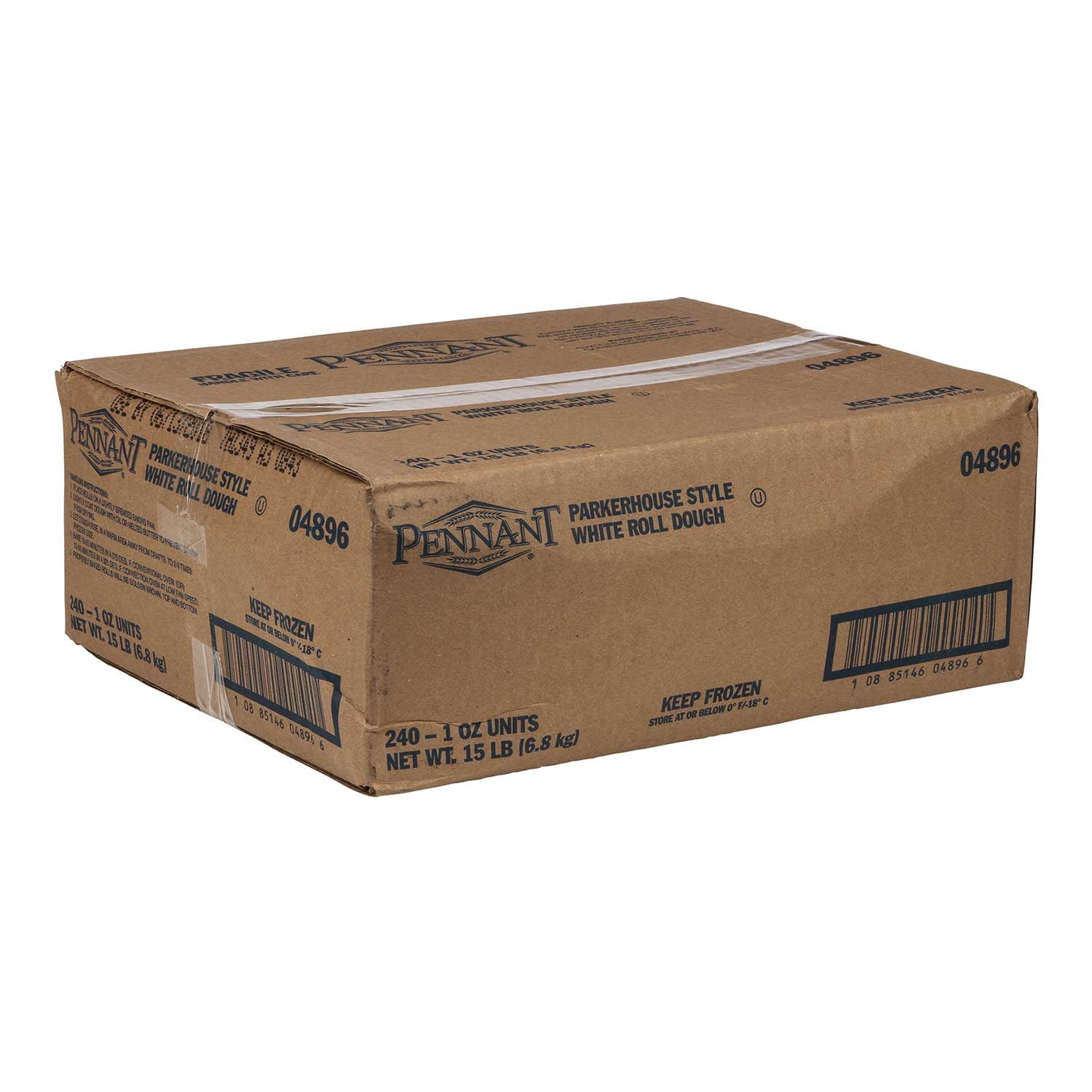 Pennant Bread Basket Parkerhouse White Dinner Roll, 1 Ounce - 240 per case.
