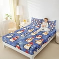 thumbnail image 4 of Manfei Kawaii Blue Penguin Twin Sheet Sets for Kid, Antarctic Wildlife Twin Fitted Sheet, Cute Christmas Animal Flat Sheet, Ultra Soft Home Decor, 3pcs, 4 of 7
