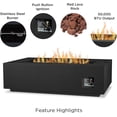 thumbnail image 4 of Real Flame Aegean 50" Rectangle Steel Propane or Natural Gas Fire Pit Table in Black, 4 of 8
