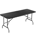 thumbnail image 2 of ZENSTYLE 6Ft Folding Game Table Portable Camping Table for Picnic Beach Party Rattan Style, Black, 2 of 9