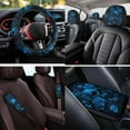thumbnail image 4 of KUIFORTI Skull Rose 14 Pcs Seat Covers for Car Auto Center Console Armrest Pad Steering Wheel Cover Wristlet Keychain Car Interior Automotive Fits Most Cars, Sedans, SUVs, 4 of 7