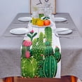 thumbnail image 3 of Cactus Tropical Flower Wood Grain Table Runners for Dinner Table Wedding Decoration Tablecloth Kitchen Table Runner Set Placemat, 3 of 5