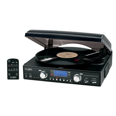 Jensen Ipod Docking System - Jensen JTA-460 3-Speed Stereo Turntable with MP3 Encoding System and AM/FM Stereo Radio