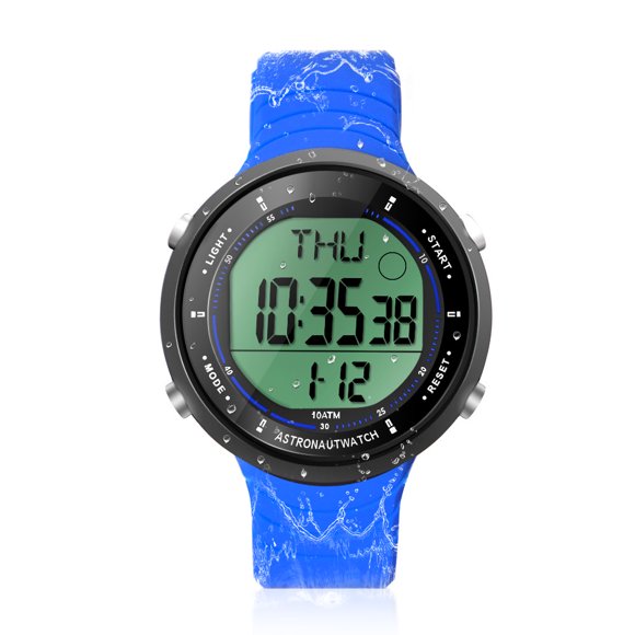 Montre de Sport Résistante à l'Eau 10 ATM pour la Natation et la Plongée, avec Fonctions de Chronomètre, Compte à Rebours, Double Fuseau Horaire, Réveil, Format 12 et 24 Heures Commutable