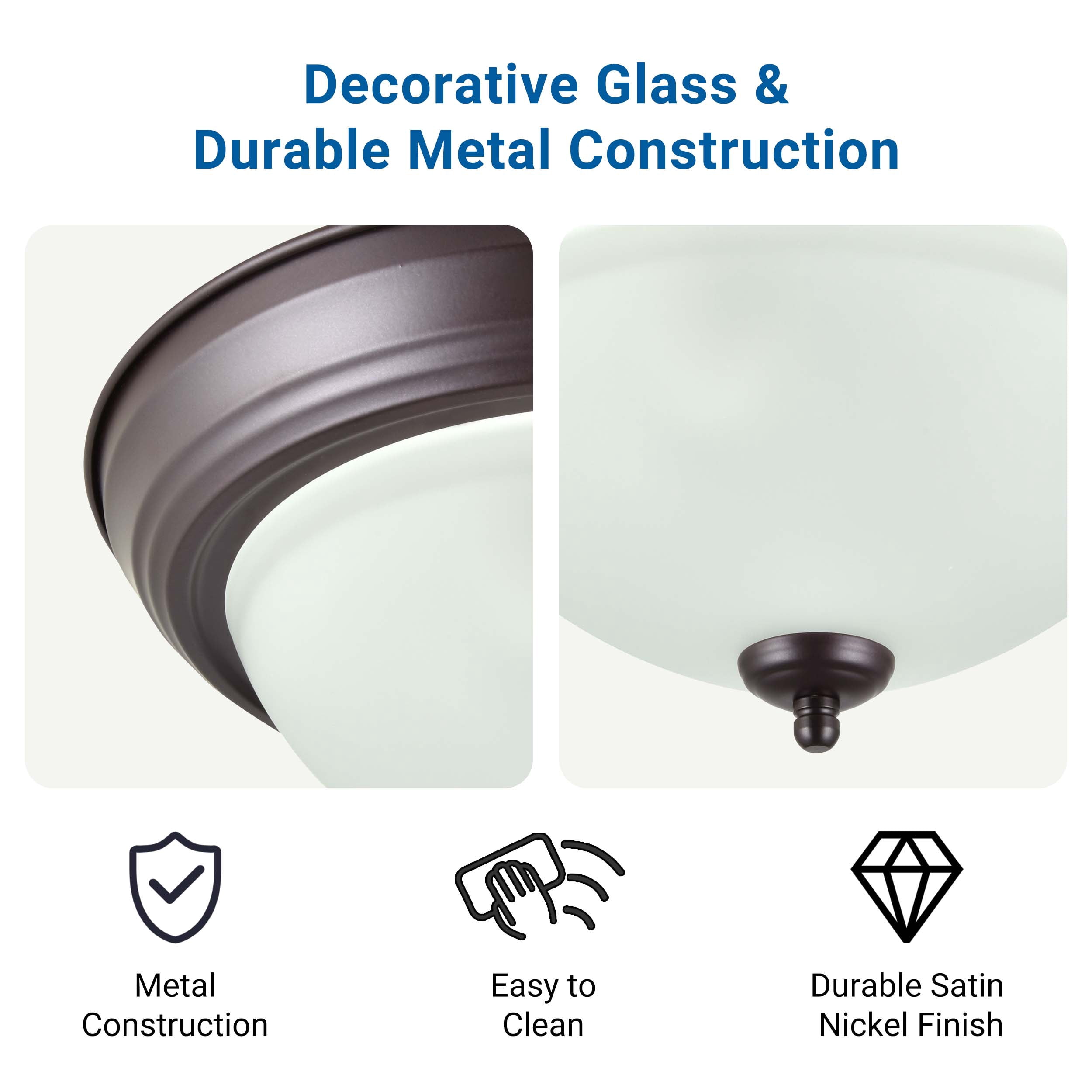 Mainstays 13.31 in Flush Mount Ceiling Light, Bronze Finish, Bulb Not Included
