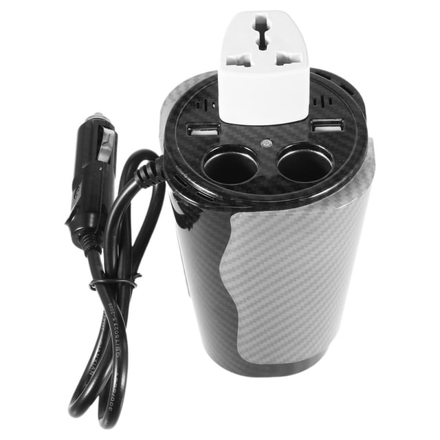 Inversor De Corriente De Coche Con Control De Voz, Inversor De Corriente Universal, Inversor De Coche Con Luces, Cargador De Portavasos Multifuncional Para Coche Vogacara VI009218-02