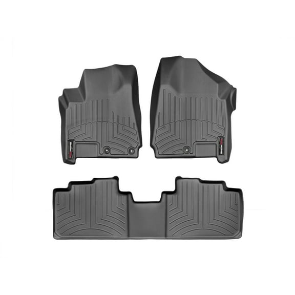 WeatherTech Custom Fit FloorLiners compatible with 2010-2011 Cadillac SRX - 1st & 2nd Row, Black