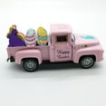 thumbnail image 5 of Easter Truck Decor with Bunny & Colorful Eggs – Pink Metal Vintage Mini Pickup Truck Toy, Happy Easter Themed Decor for Home, Shelf, Table & Spring Holiday Displays, 5 of 11