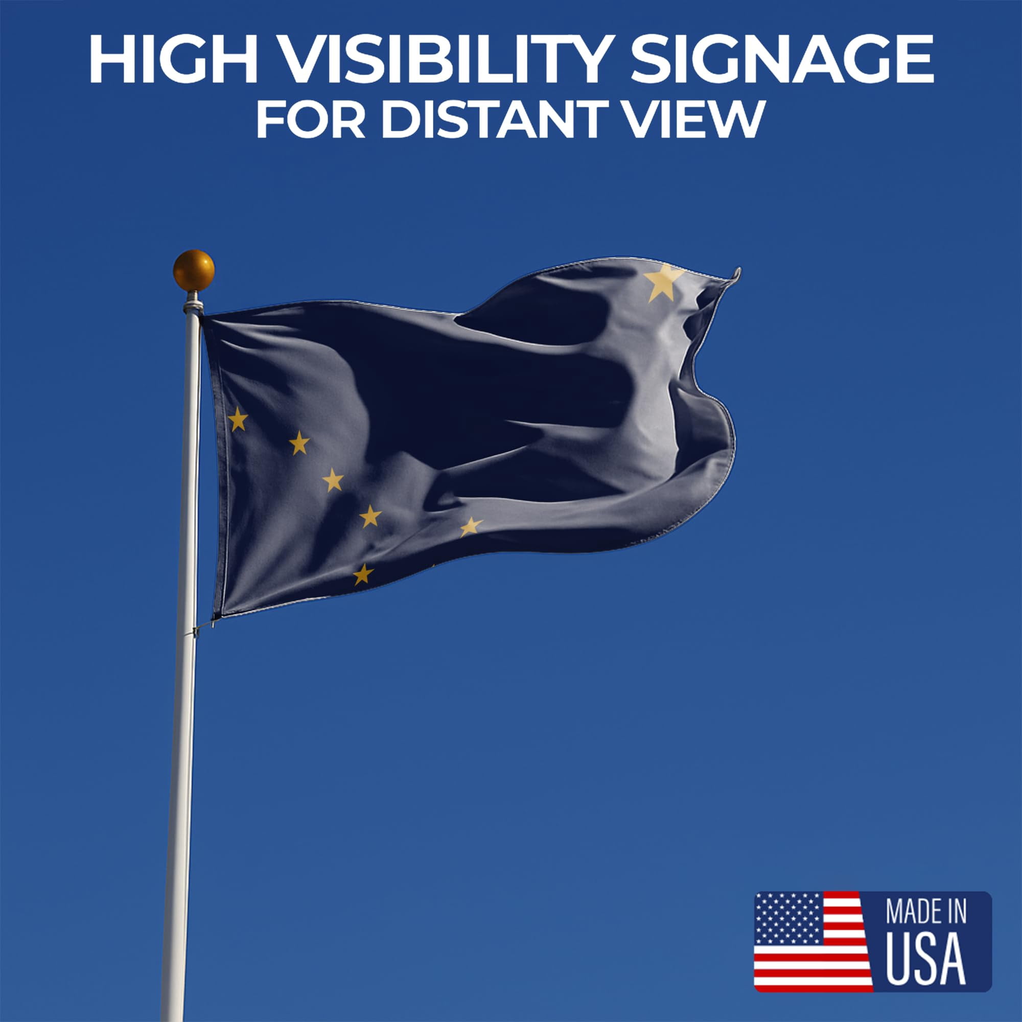 Alaska Outdoor Flag (1x1.5ft) by DreamController - Durable, Fade-Resistant Polyester, Double-Stitched, Brass Grommets - HD Printed USA State Flag - Made in USA