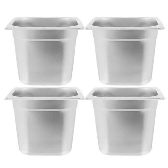 CIMAXIC Party 4Pcs Stainless Steam Hotel Pan Steam Table Pan Restaurant Supplies Reusable Steam Pan Water Pan For Home Party Restaurant Hotel Buffet Silver,6.89"X6.3"X5.91"