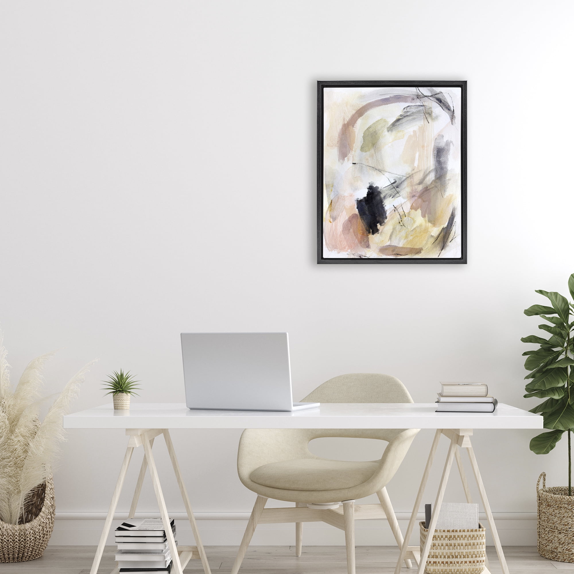 Stupell Industries Chaotic Sketches Paint Strokes Black Framed Floater Canvas Wall Art, design by Hope Bainbridge