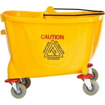 - 35 qt. Cleaning Mop Bucket Replacement Yellow Color- Commercial Mop Bucket Portable Floor Cleaning Bucket Mop Bucket on Wheels for Household Industrial Restaurant Janitorial Use