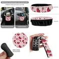 thumbnail image 7 of Uorisanigo Strawberry Daisy Printed Auto Seat Covers 15 Pack, Car Seat Cover Full Set with Steering Cover Safety Seat Belt Pads Coasters Set Car Trash Bag Air Vent Storage Bag Mirror Cover Keychain, 7 of 7