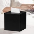 thumbnail image 1 of (Black) Facial Tissue Box Cover/holder For Bathroom Vanity Countertops - Black, 1 of 5