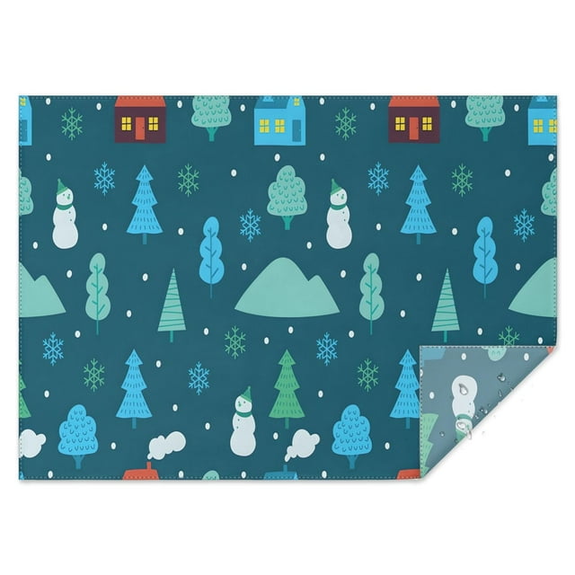 Nappe de Table Joyeux Noël Résistante aux Plis Lavable Housses de Table Bonhomme de Neige de Noël Housse de Table pour Fond de Noël Intérieur Extérieur Anniversaire Rectangulaire, 60x84 Pouces