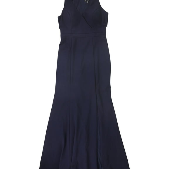 XSCAPE Womens Side Slit Gown Dress, Blue, 12