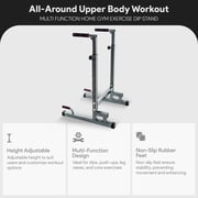 BalanceFrom Multi-Function Dip Stand, Steel, 500-Pound Capacity, Gray, Exercise Power Stand