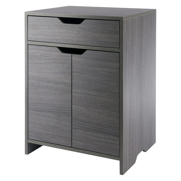 Winsom Wood Nova 1-Drawer Storage Cabinet, Charcoal Finish