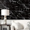 thumbnail image 6 of DEWOO 10pcs Peel and Stick Backsplash Wall Tile, Waterproof Peel and Stick Marble Wall Tiles, Self-Adhesive Panels for Bathroom, Kitchen, and Living Room (Black Marble,12"×12"), 6 of 11