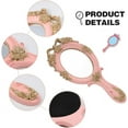 thumbnail image 3 of Makeup Hand Mirror Vintage Travel Hand Held Mirror, Blue Rose Cosmetic Mirror With Handle For Girls Resin Material Round Handheld Mirror - Pink, 3 of 6