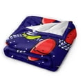 thumbnail image 2 of DouZhe Ultra-Soft Micro Fleece Lightweight Flannel Bed Blanket, Cyborg Alien Robot Astronaut Print Cozy Warm Throw Blankets, 50"x40", 2 of 7