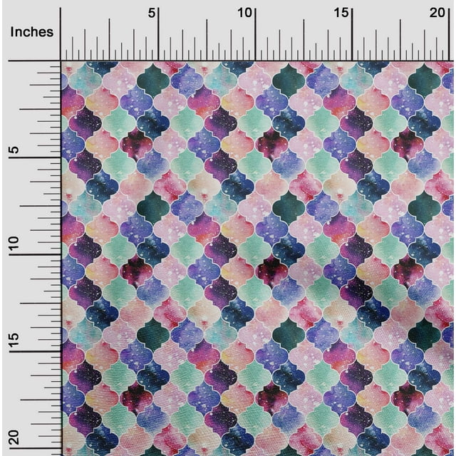 oneOone Cotton Flex Fabric Textured Moroccan Geometric Print Sewing Fabric BTY 40 Inch Wide