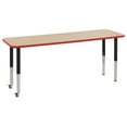 thumbnail image 1 of ECR4Kids 24in x 72in Rectangle Everyday T-Mold Adjustable Activity Table Maple/Red/Black - Super Leg, 1 of 2