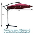 thumbnail image 4 of Clearance! 10 ft Outdoor Patio Umbrella Solar Powered LED Lighted Sun Shade Market Waterproof 8 Ribs Umbrella with Crank and Cross Base for Garden Deck Backyard Pool Shade Outside Deck Swimming Pool, 4 of 7
