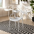 thumbnail image 3 of Baxton Studio Landry White Finished Plastic 4-Piece Stackable Dining Chair Set, 3 of 6