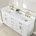 thumbnail image 5 of Gavino 72" Wood Vanity in White with Grain White Composite Stone Top no Mirror, 5 of 14