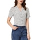 thumbnail image 4 of Blusa de puntos de corazón dulce para mujer INSPIRE CHIC, de manga corta, casual, con botones, talla XS, blanca, 4 of 6