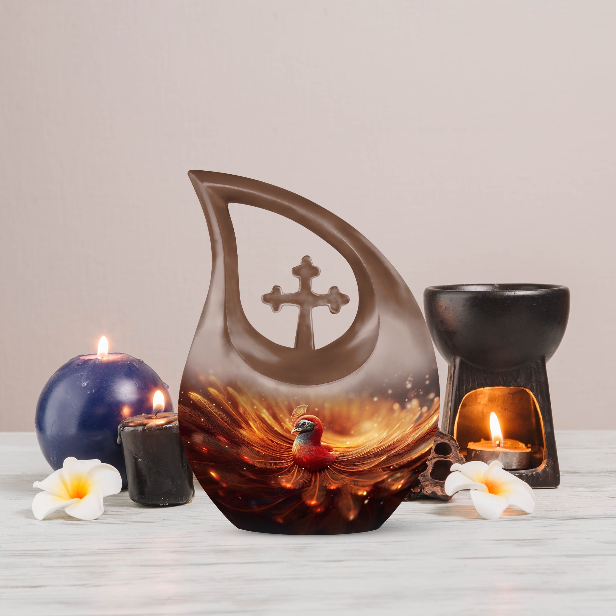 MUKTIVE Phoenix Bird Cremation Urns for Human Ashes, Urn for Mom(1 Large, 4 Keepsake) Ash Holder, Keepsake Urns for Human Ashes Adult Female & Male, Tear Shape Keespake for Adult