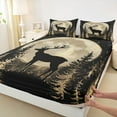 thumbnail image 3 of Manfei Farmhouse Deer Elk Queen Sheet Sets, Woodland Animal Flat Sheet, Teens Boys Girls Kids Queen Fitted Sheet, Ultra Soft Home Decor, 4pcs, 3 of 7