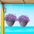 thumbnail image 4 of 10 Bundles Artificial Flowers Outdoor UV Resistant Silk Flowers No Fade Fake Outside Flowers Plastic Greenery Faux Shrubs Garden Porch Window Box Home Decoration (Purple), 4 of 15