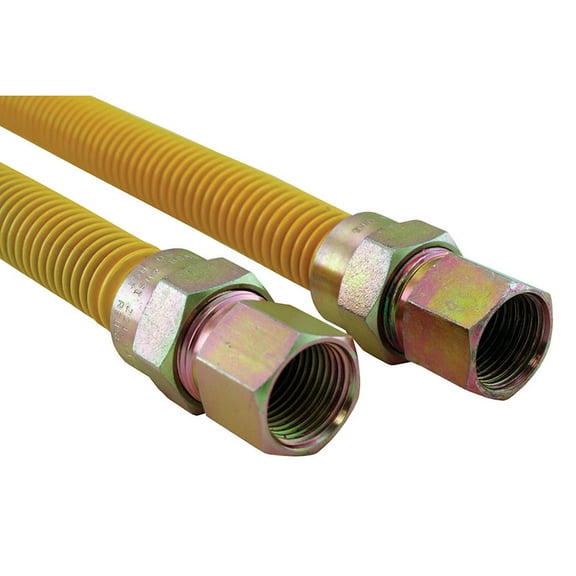 Jones Stephens G71124 24" Stainless Steel Gas Connector - Yellow