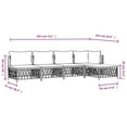 thumbnail image 4 of vidaXL 5 Piece Garden Lounge Set with Cushions White Steel, 4 of 5