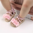 thumbnail image 2 of Infant Baby Girls Sandals Soft Sole T-Strap Toddler Flats First Walkers Summer Shoes, 2 of 7
