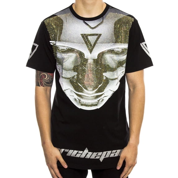 Vie+Riche Robot Face Men's Short Sleeve T-Shirt Black v1071064-blk