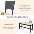 thumbnail image 5 of Modern 6-Piece Half Round Dining Table Set for 6, 59" L Rectangular Table with 4 Upholstered Chairs & 1 Bench, Solid Wood Kitchen Dining Rooms Table Set for Kitchen, 5 of 11