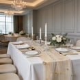 thumbnail image 6 of Pearl Table Runner, Tulle Khaki Summer Cheesecloth 9FT Gauze Cheese Cloth Sheer Chiffon Dining Wedding Birthday Party Bridal Anniversary Holiday Centerpiece Table Decor, 6 of 6