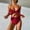 Red, variant on VBVC One Piece Swimsuit for Women Bathing Suits Twist Front Cutout Adjustable Straps Ruched Swimwear