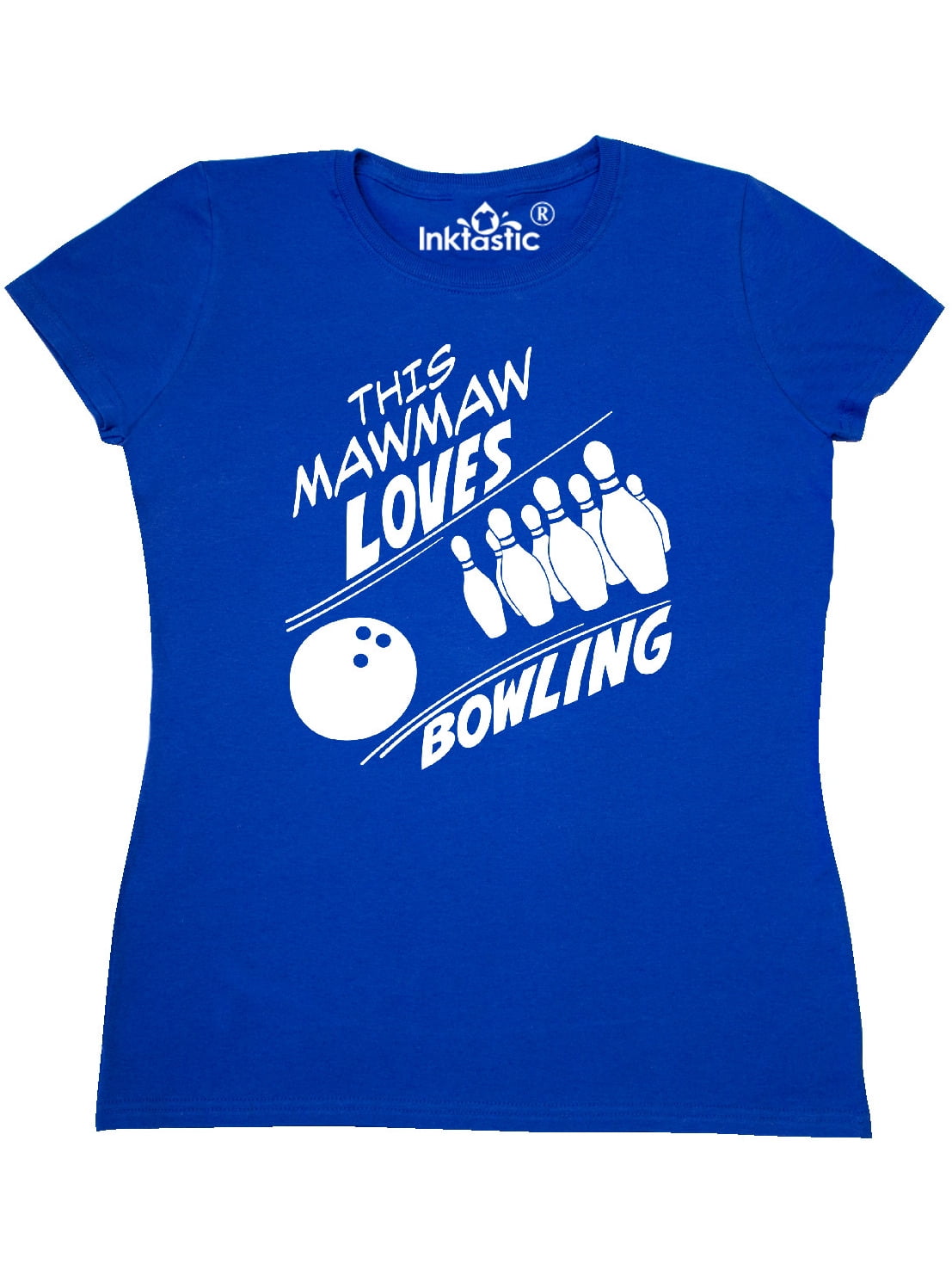 INKtastic This Mawmaw Loves Bowling with Pins and Ball Women's T