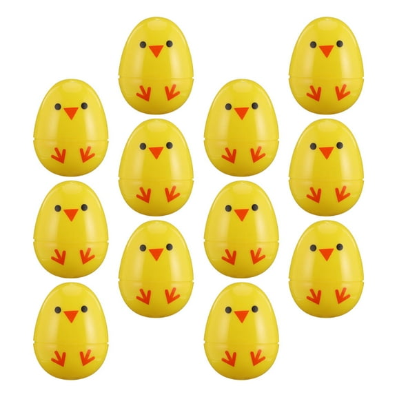 USHOBE 12Pcs Easter Supplies Plastic Fake Egg Decorative Eggs for Home Decor 6x2.3in