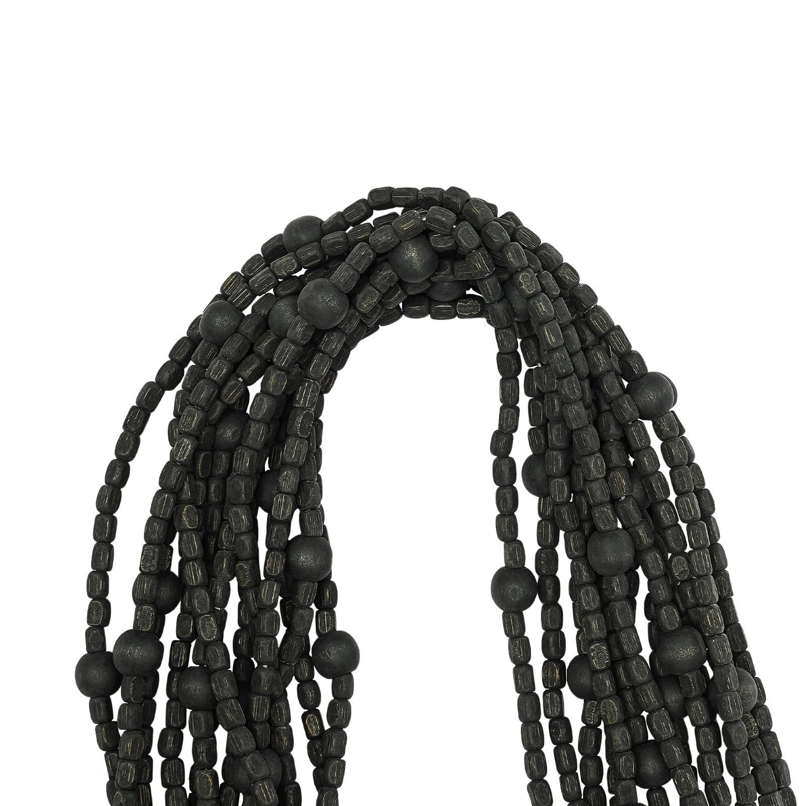 Natural Wooden Door Beaded Curtain, Doorway Beads, Front Door Decor Curtains, Black Door Curtain Beads