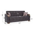 thumbnail image 6 of Ottomanson 88" Convertible Sofa Couch for Living Room, Suede Modern Sofa Bed with Storage, Brown, 6 of 7