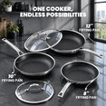 5pc-3set-Upgraded Non Stick Ceramic Frying Pan Set with Lids, 8/10/12 ...